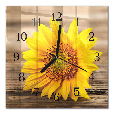 Quadrato orologio in vetro decorativo Girasole