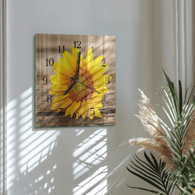 Quadrato orologio in vetro decorativo Girasole