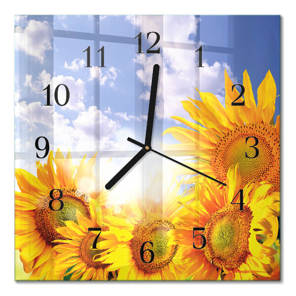 Quadrato orologio in vetro decorativo Girasoli