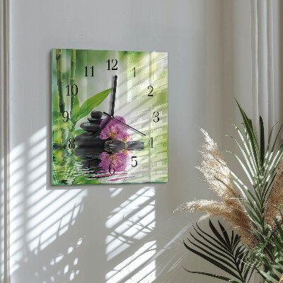 Orologio quadrato in vetro Piscina Orchidea