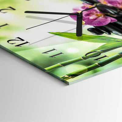 Orologio quadrato in vetro Piscina Orchidea