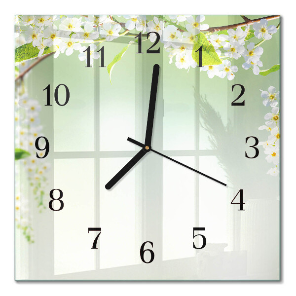 Quadrato orologio in vetro decorativo Primavera