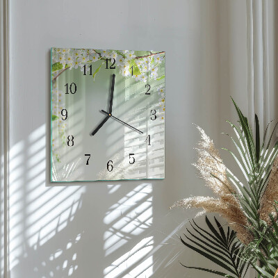 Quadrato orologio in vetro decorativo Primavera