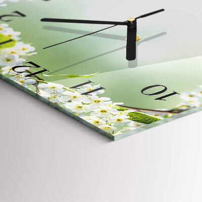 Quadrato orologio in vetro decorativo Primavera