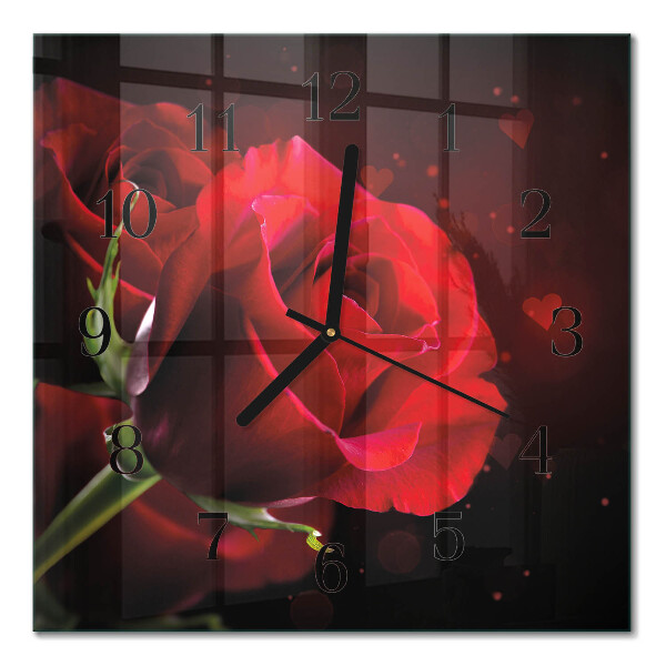 Quadrato orologio da parete Rose