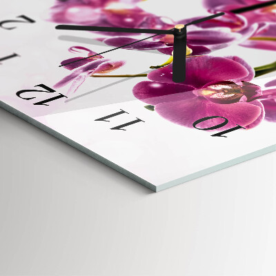 Quadrato orologio da parete Orchidea