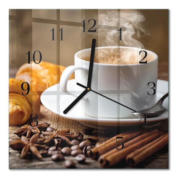 Quadrato orologio in vetro decorativo Anice cannella