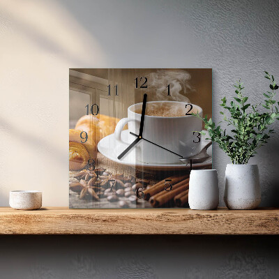 Quadrato orologio in vetro decorativo Anice cannella