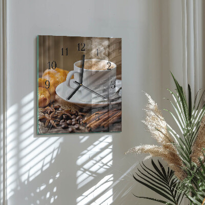 Quadrato orologio in vetro decorativo Anice cannella