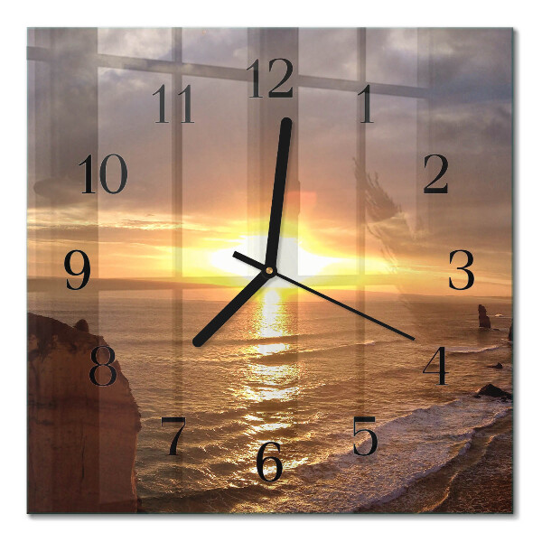 Quadrato orologio da parete Tramonto