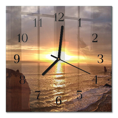 Quadrato orologio da parete Tramonto