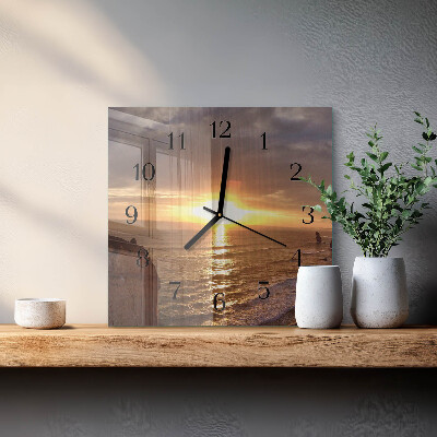 Quadrato orologio da parete Tramonto