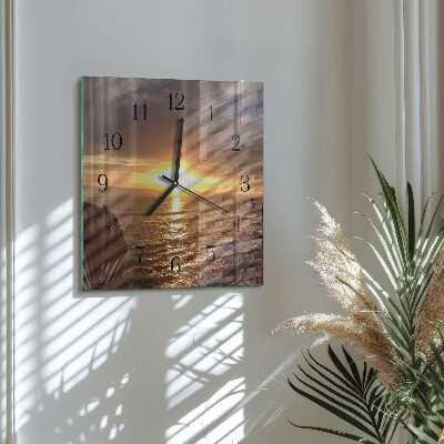 Quadrato orologio da parete Tramonto