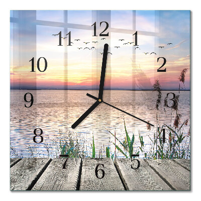 Orologio quadrato in vetro Lago