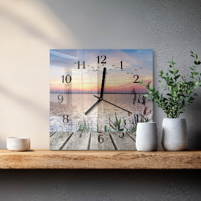 Orologio quadrato in vetro Lago