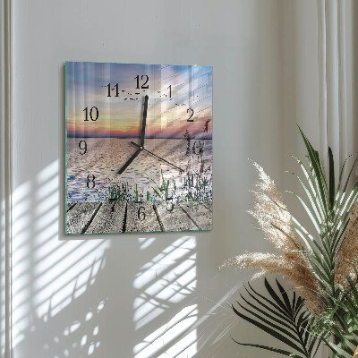 Orologio quadrato in vetro Lago
