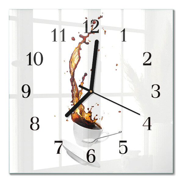 Quadrato orologio in vetro decorativo Caffè