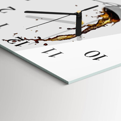 Quadrato orologio in vetro decorativo Caffè