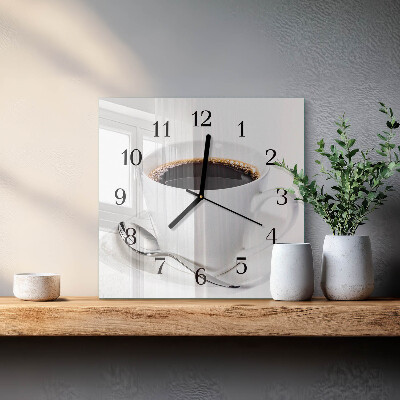 Orologio quadrato in vetro Caffè