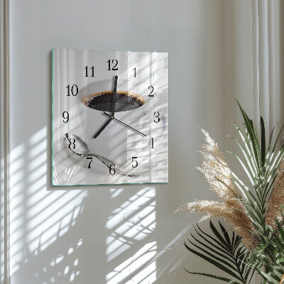 Orologio quadrato in vetro Caffè