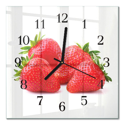 Quadrato orologio da parete Fragole