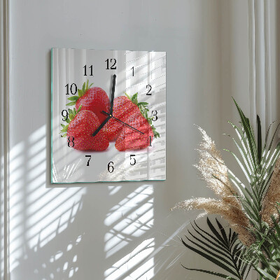 Quadrato orologio da parete Fragole