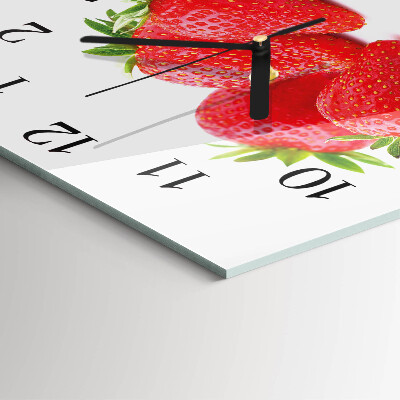 Quadrato orologio da parete Fragole