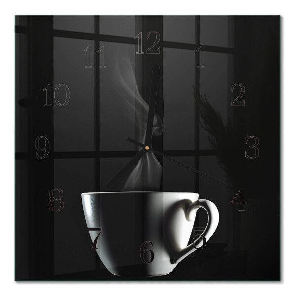 Quadrato orologio in vetro decorativo Tazza