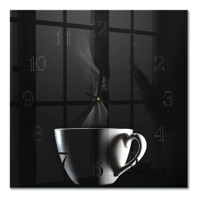 Quadrato orologio in vetro decorativo Tazza
