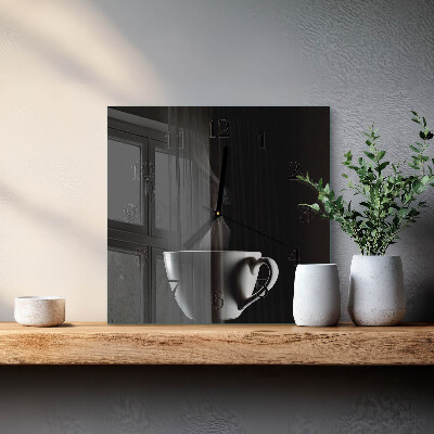 Quadrato orologio in vetro decorativo Tazza