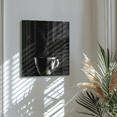 Quadrato orologio in vetro decorativo Tazza