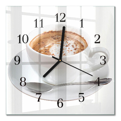 Quadrato orologio da parete Caffè