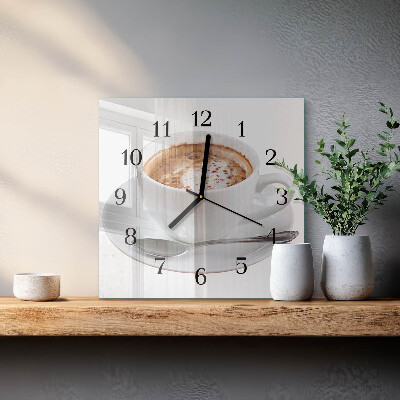 Quadrato orologio da parete Caffè
