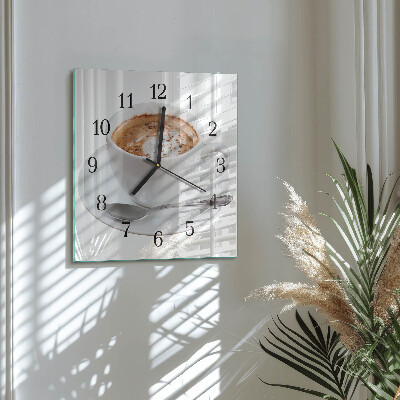 Quadrato orologio da parete Caffè