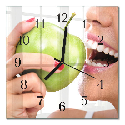 Quadrato orologio da parete Mela