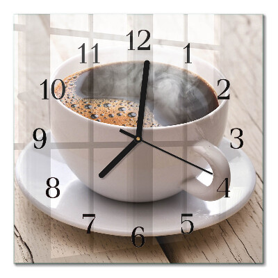 Quadrato orologio da parete Caffè