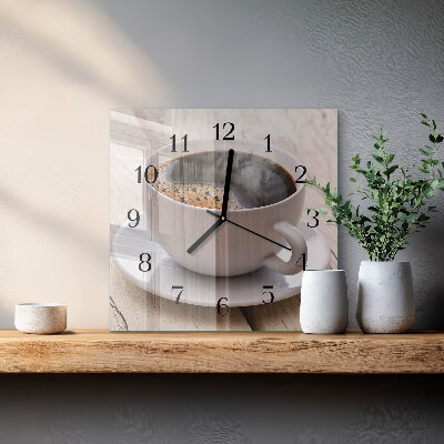 Quadrato orologio da parete Caffè
