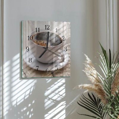 Quadrato orologio da parete Caffè