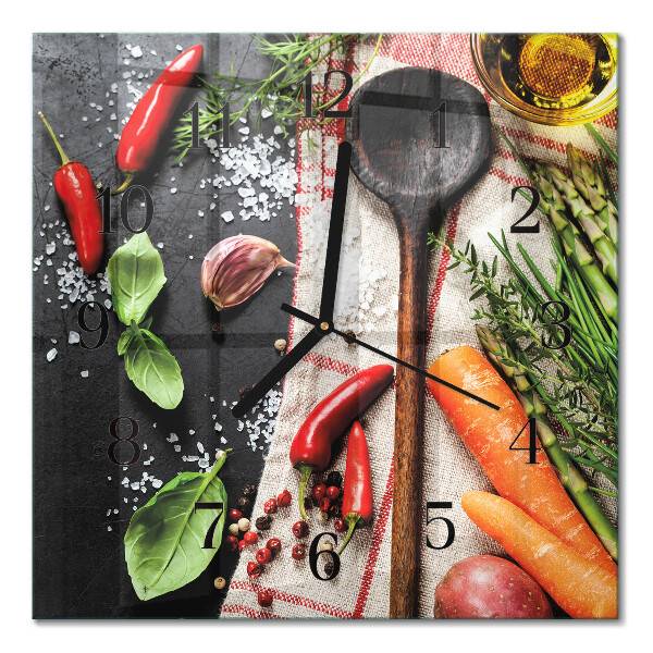 Quadrato orologio da parete Spezie