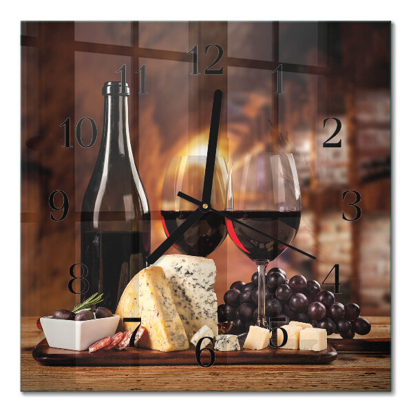 Quadrato orologio da parete Vino