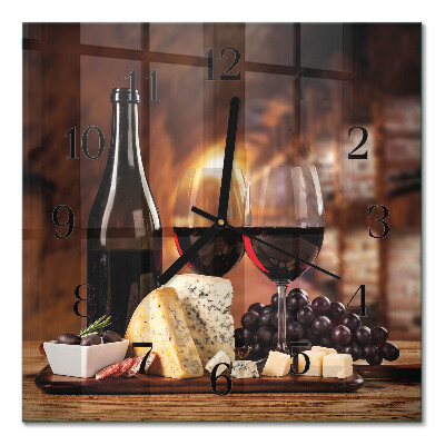 Quadrato orologio da parete Vino