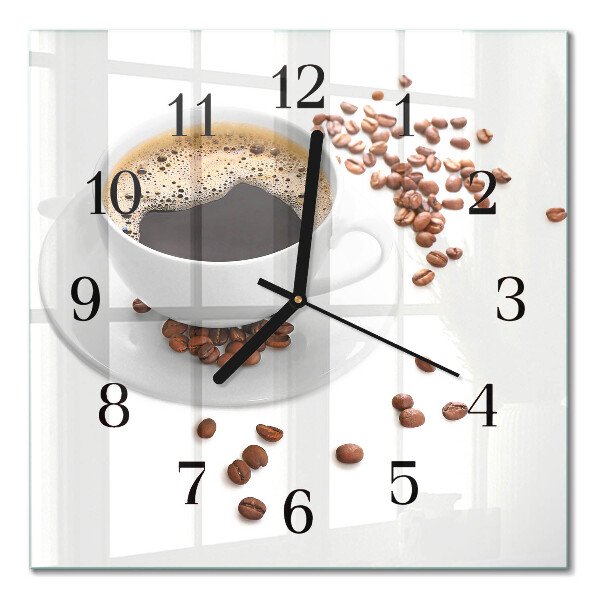 Quadrato orologio da parete Caffè