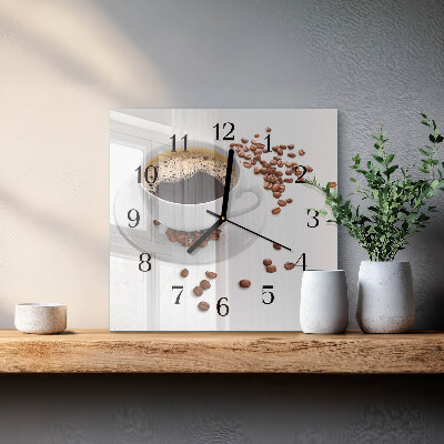 Quadrato orologio da parete Caffè