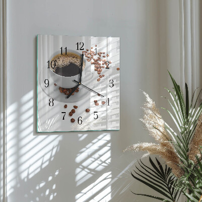 Quadrato orologio da parete Caffè