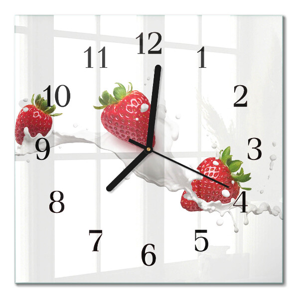 Orologio quadrato in vetro Fragola