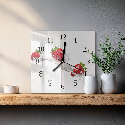 Orologio quadrato in vetro Fragola