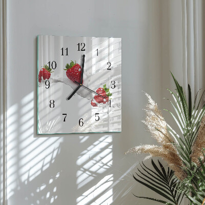 Orologio quadrato in vetro Fragola