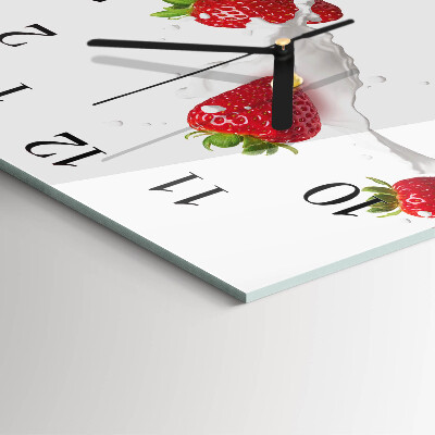 Orologio quadrato in vetro Fragola