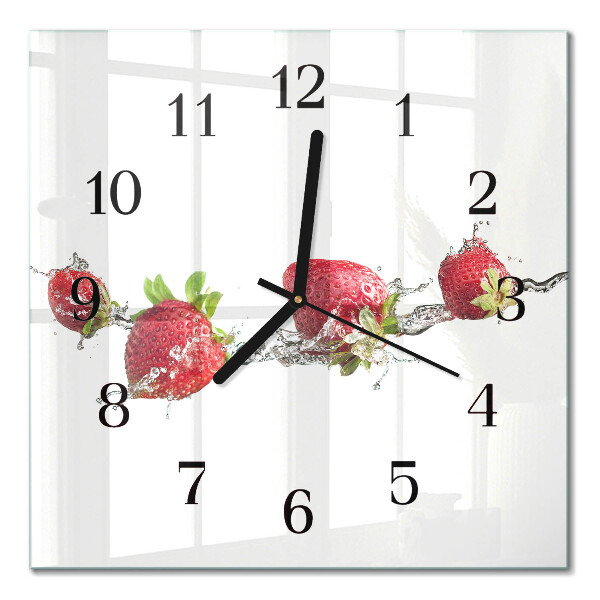 Orologio quadrato Fragole in acqua