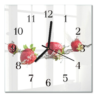 Orologio quadrato Fragole in acqua